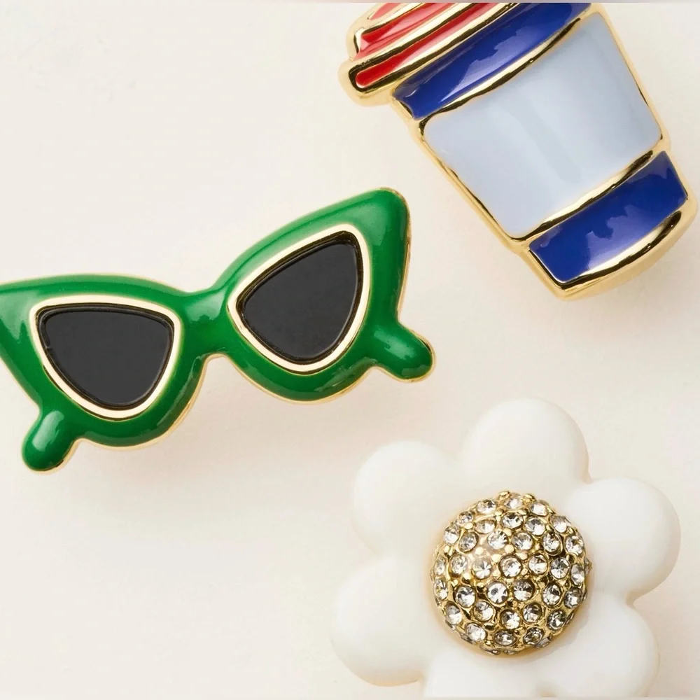 PICK (1) KATE SPADE NEW YORK STUD EARRING DAISY,CUP,FRIES,SUNGLASSES,STRAWBERRY - Picture 9 of 9